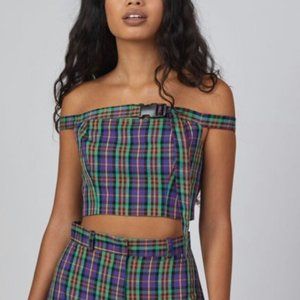 The Ragged Priest Multicolor Plaid Crop Top